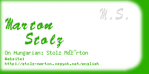 marton stolz business card